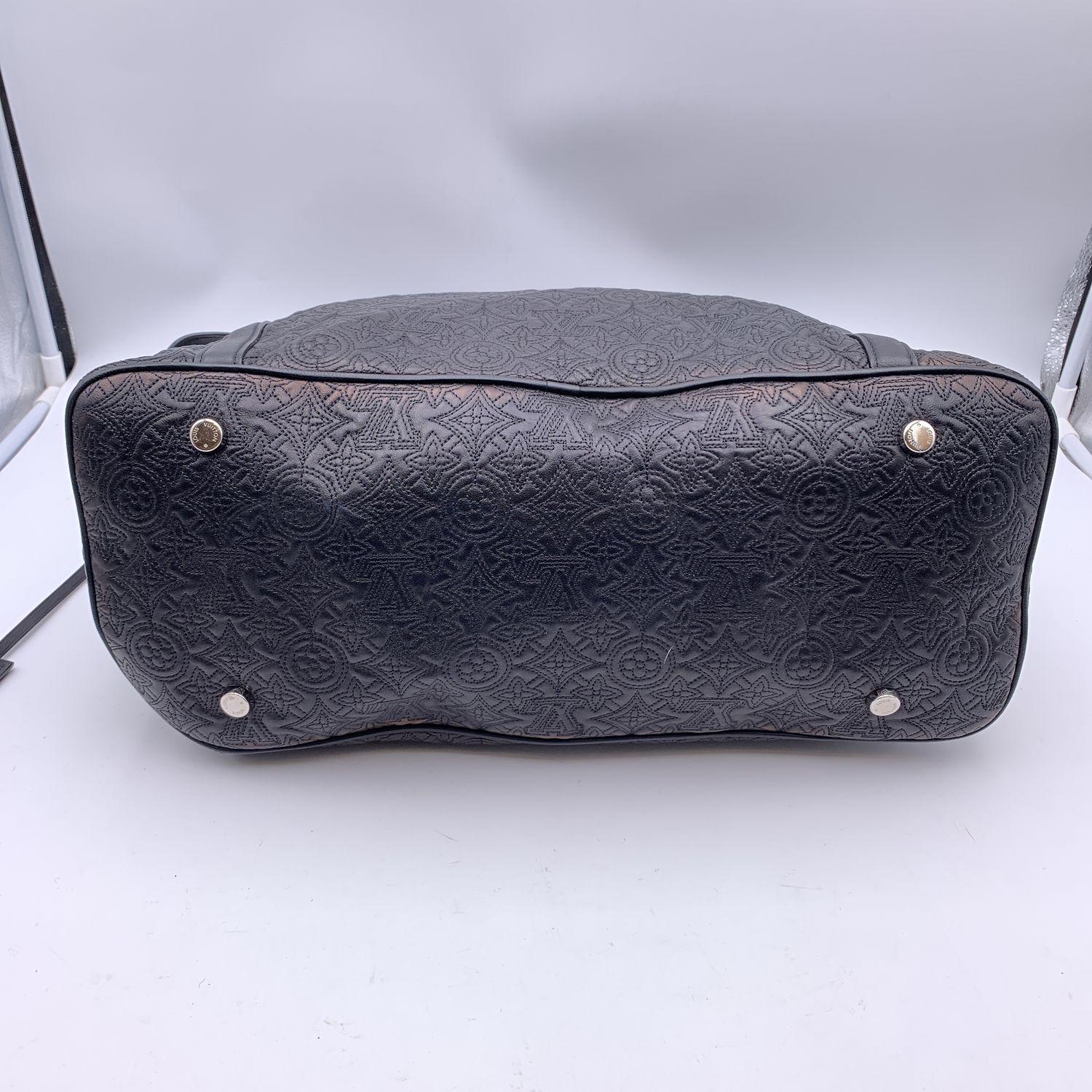 Women's Louis Vuitton Black Monogram Antheia Leather Ixia GM Hobo Bag