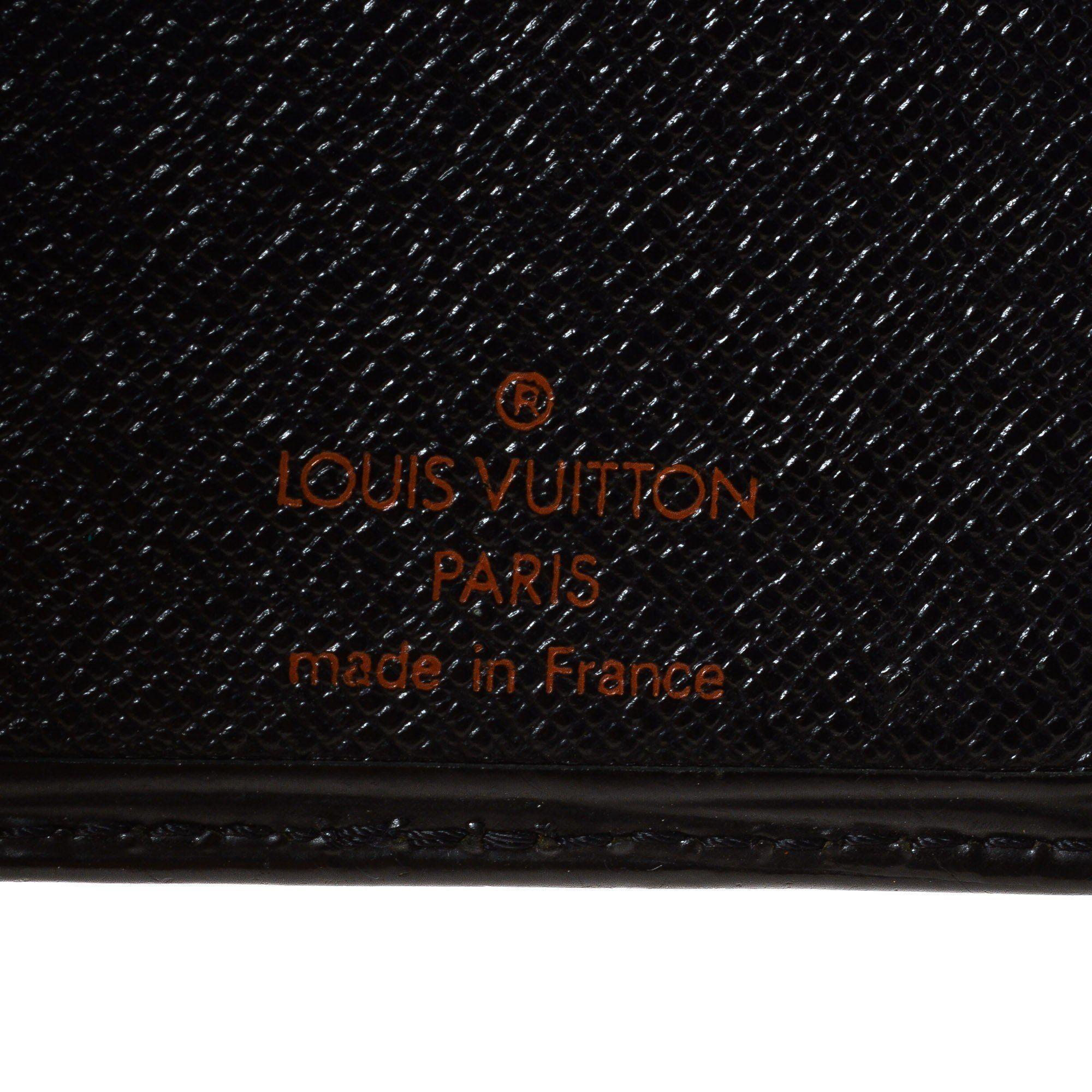 Men's Louis Vuitton Black Monogram Breast Pocket Wallet with gold-tone hardware