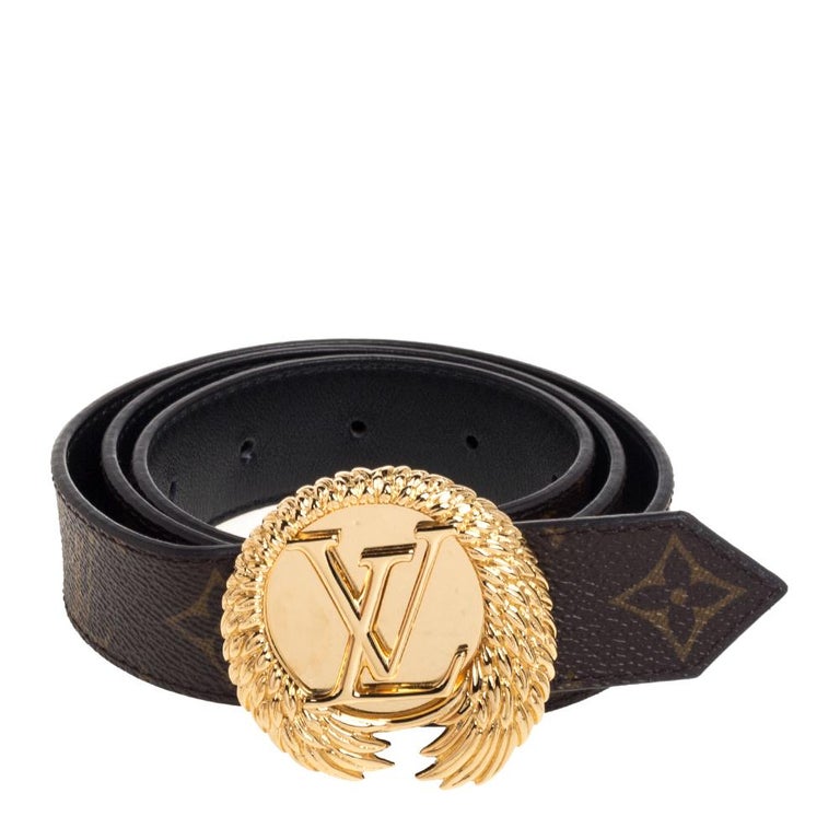 Louis Vuitton Black and Gold Chain Waistbelt with LV Medallion Louis Vuitton Gold Chain Link LV Logo Wrap Waist Belt Louis  main image 3