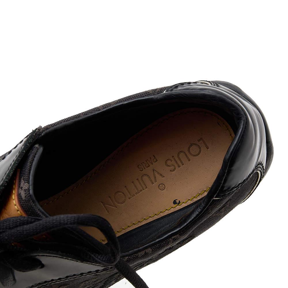 Louis Vuitton Black Monogram Canvas and Leather Low Top Sneakers Size 39 1
