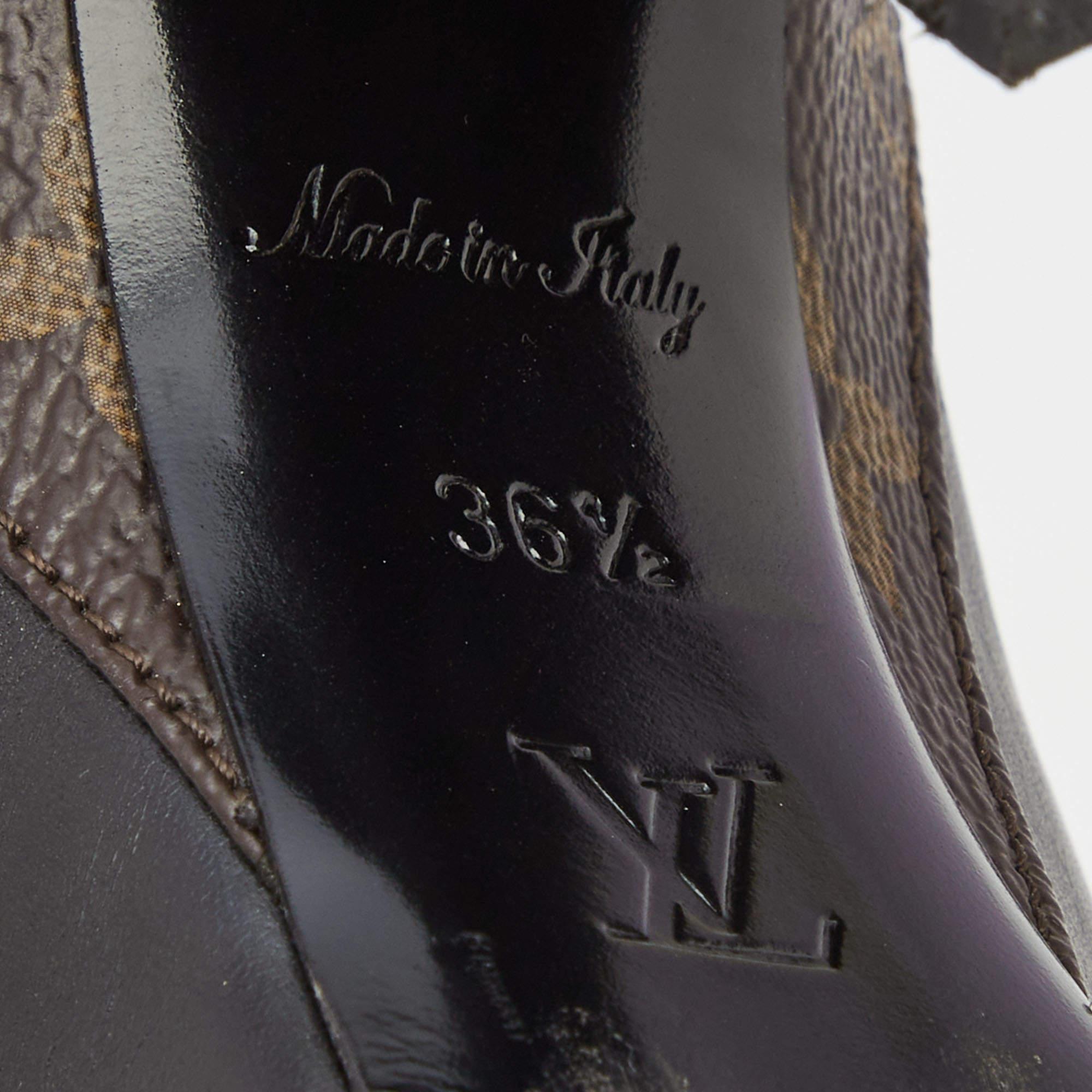 Louis Vuitton Black Monogram Canvas and Leather Matchmake Pumps Size 36.5 2