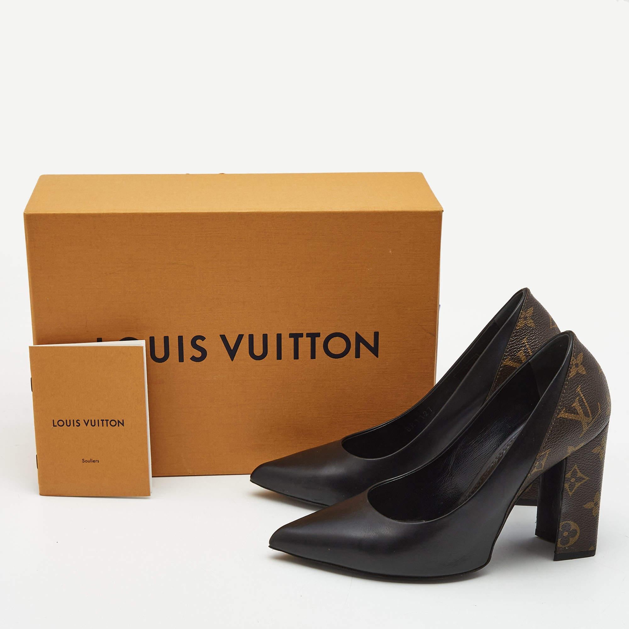 Louis Vuitton Black Monogram Canvas and Leather Matchmake Pumps Size 36.5 4