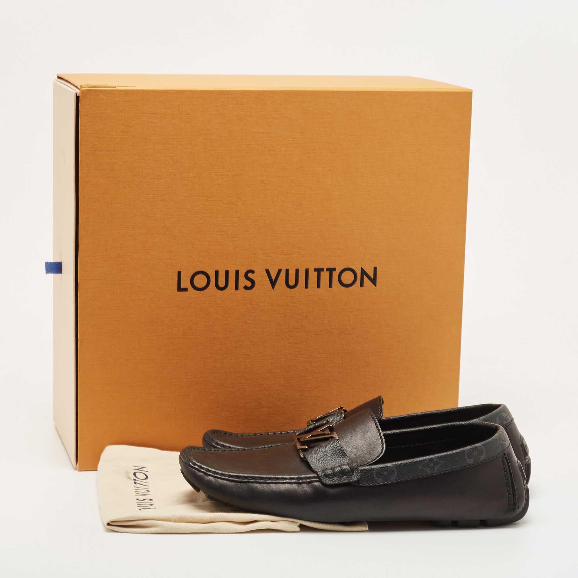 Louis Vuitton Black Monogram Canvas and Leather Monte Carlo Loafers 5