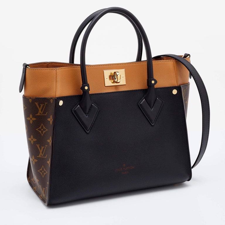 Louis Vuitton Black Monogram Canvas and Leather On My Side MM Bag at  1stDibs
