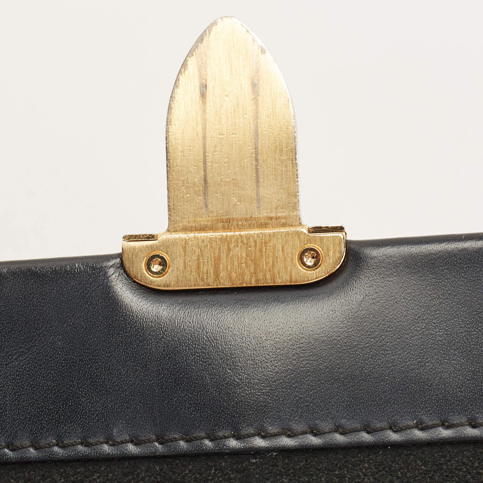 Louis Vuitton Borsa Monogram nera in tela e pelle con un manico e patta MM 5