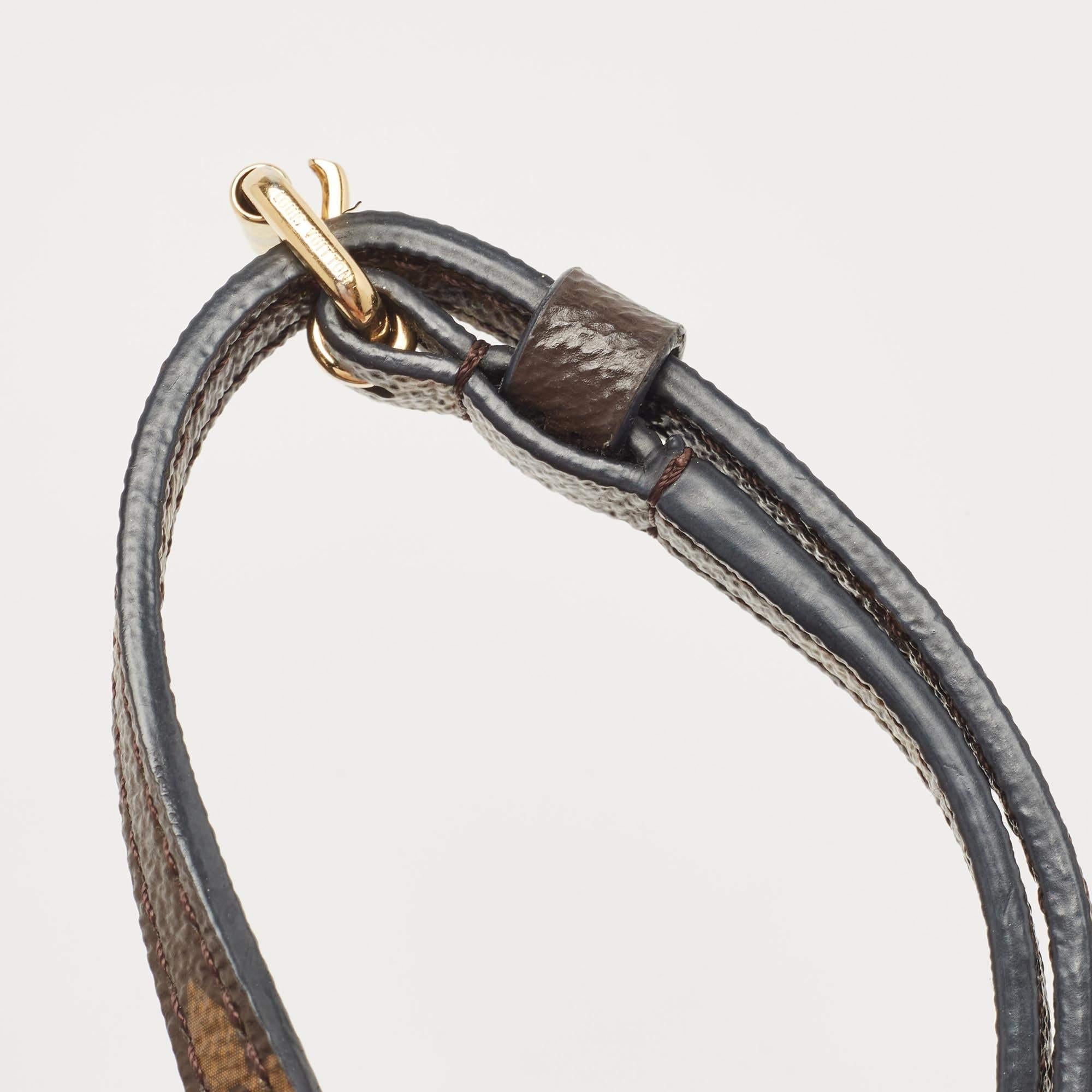 Louis Vuitton Borsa Monogram nera in tela e pelle con un manico e patta MM 6
