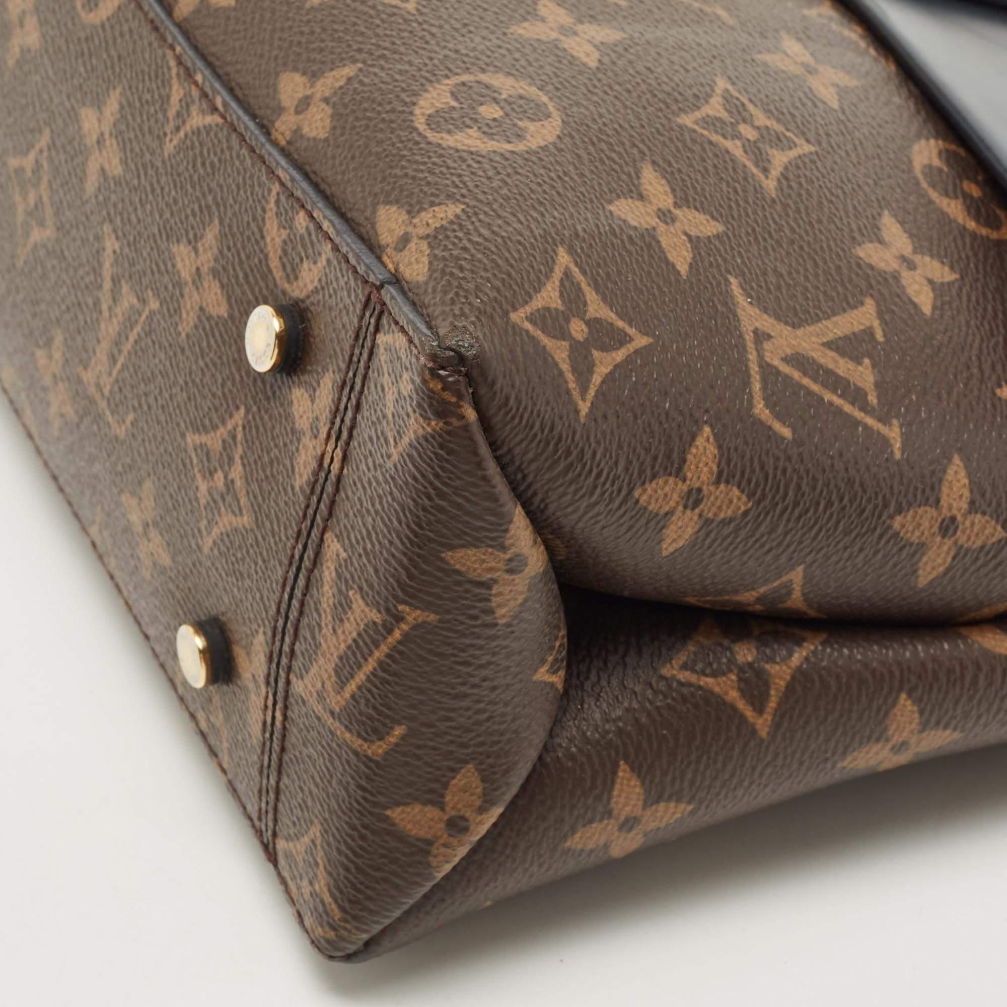Nero Louis Vuitton Borsa Monogram nera in tela e pelle con un manico e patta MM