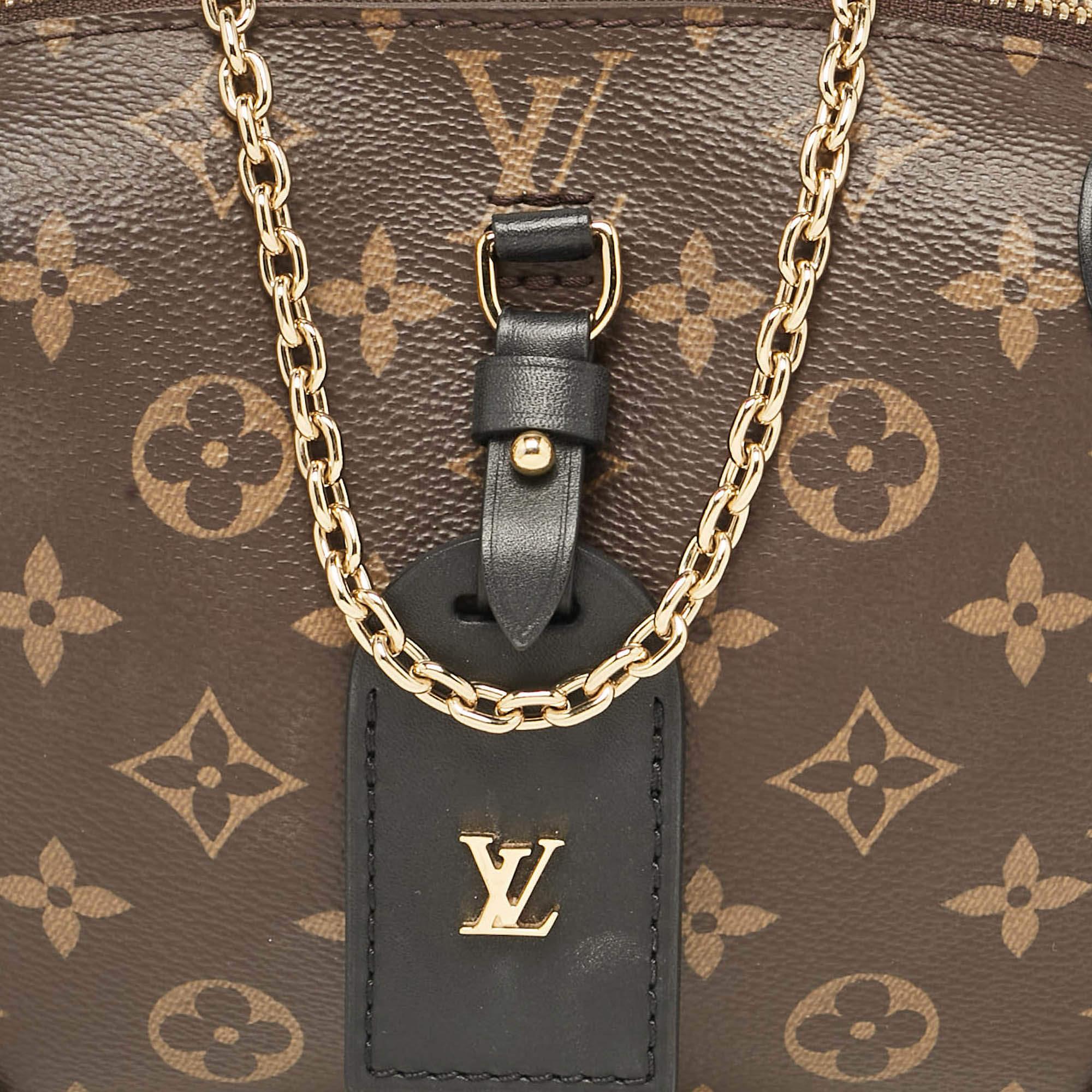 Louis Vuitton Black Monogram Canvas and Leather Petite Malle Souple Bag For Sale 1
