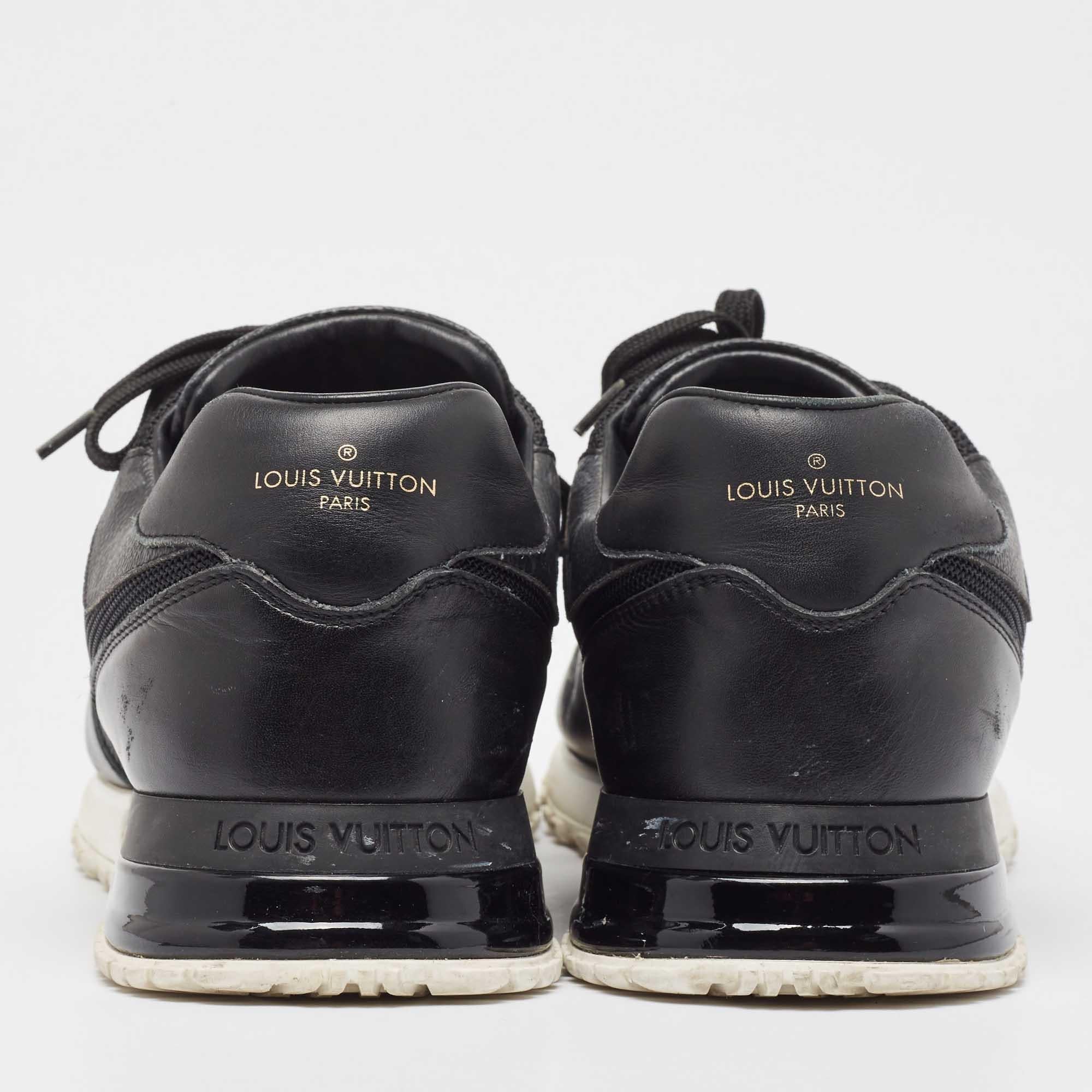Louis Vuitton Black Monogram Canvas and Leather Run Away Sneakers Size 43.5 1