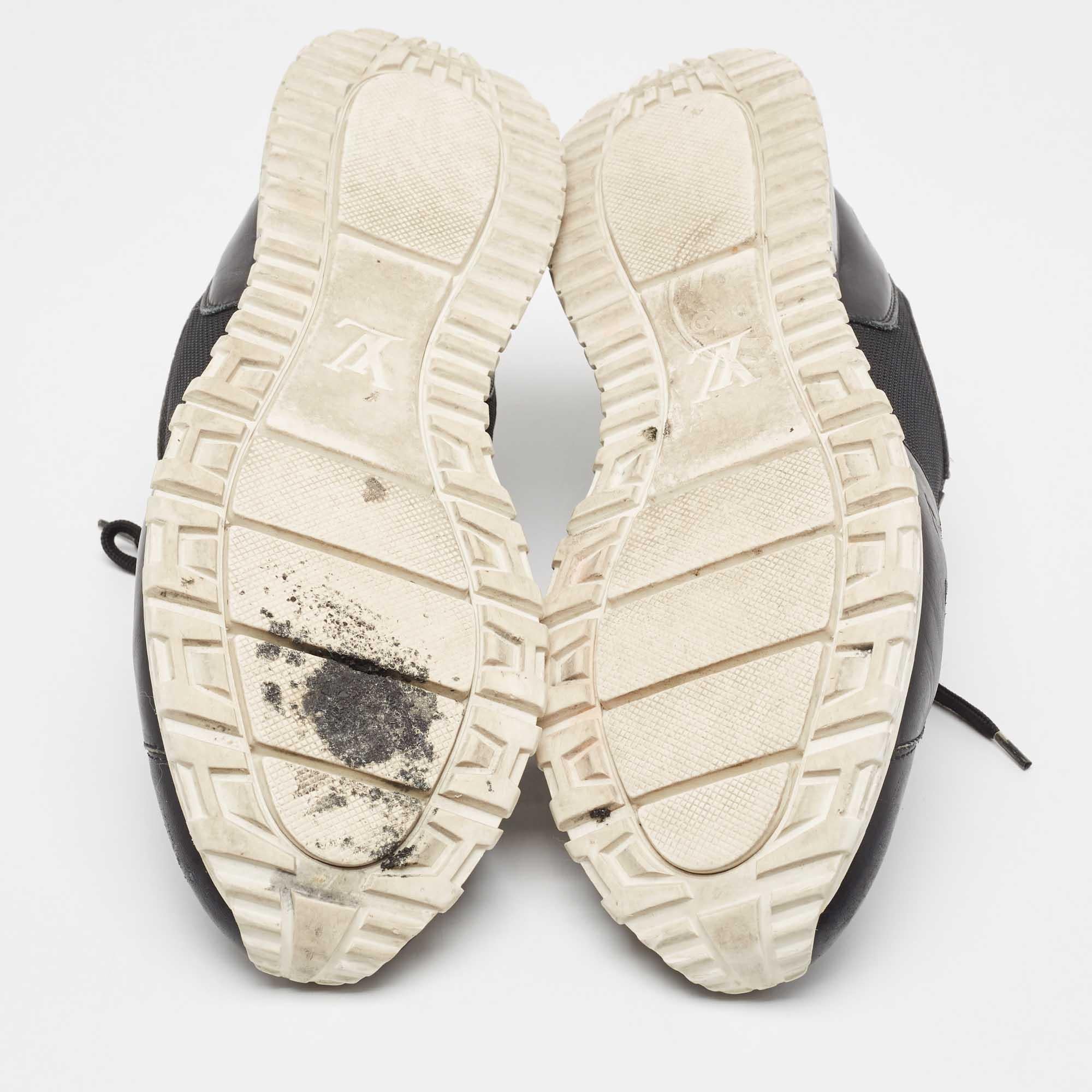 Louis Vuitton Black Monogram Canvas and Leather Run Away Sneakers Size 43.5 2