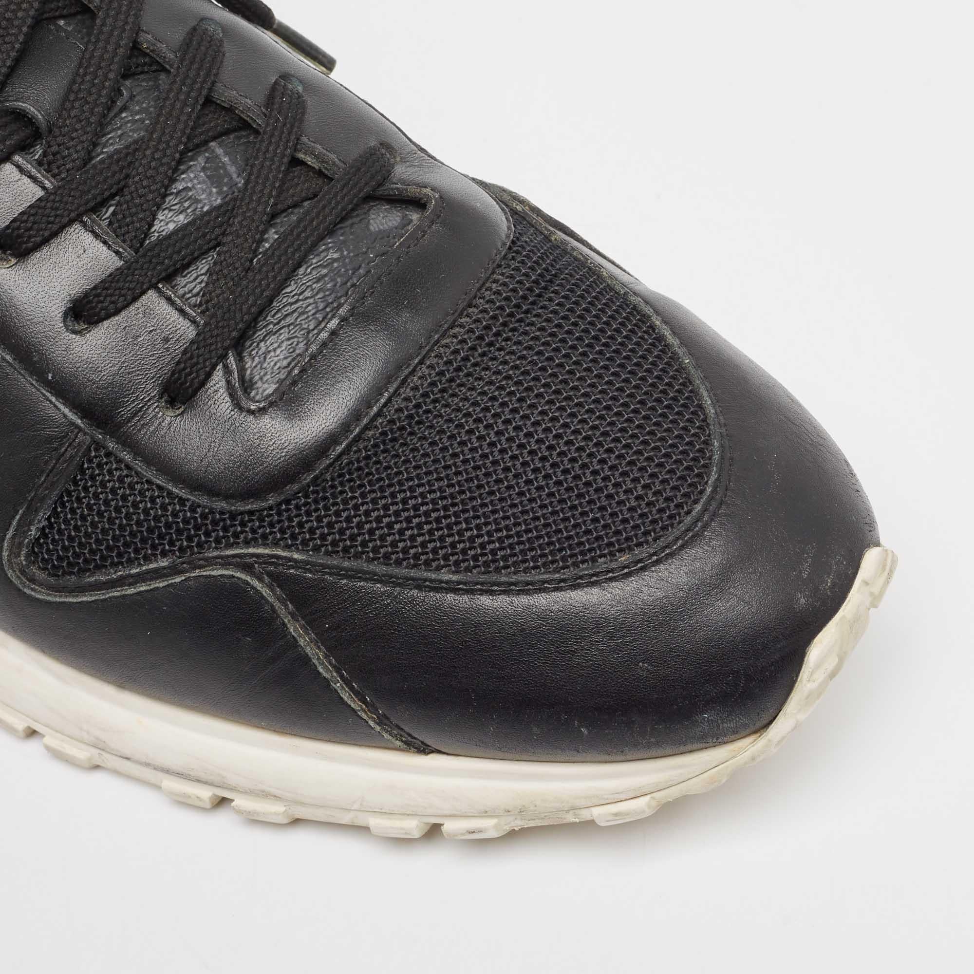 Louis Vuitton Black Monogram Canvas and Leather Run Away Sneakers Size 43.5 4