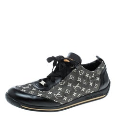 Louis Vuitton Black Monogram Canvas And Leather Sneakers Size 39.5