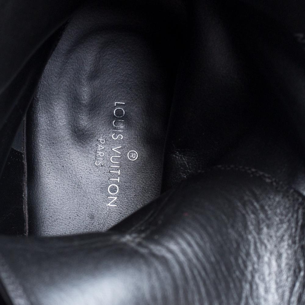 Louis Vuitton Black Monogram Canvas And Leather Wonderland Ranger Boots Size 36 1