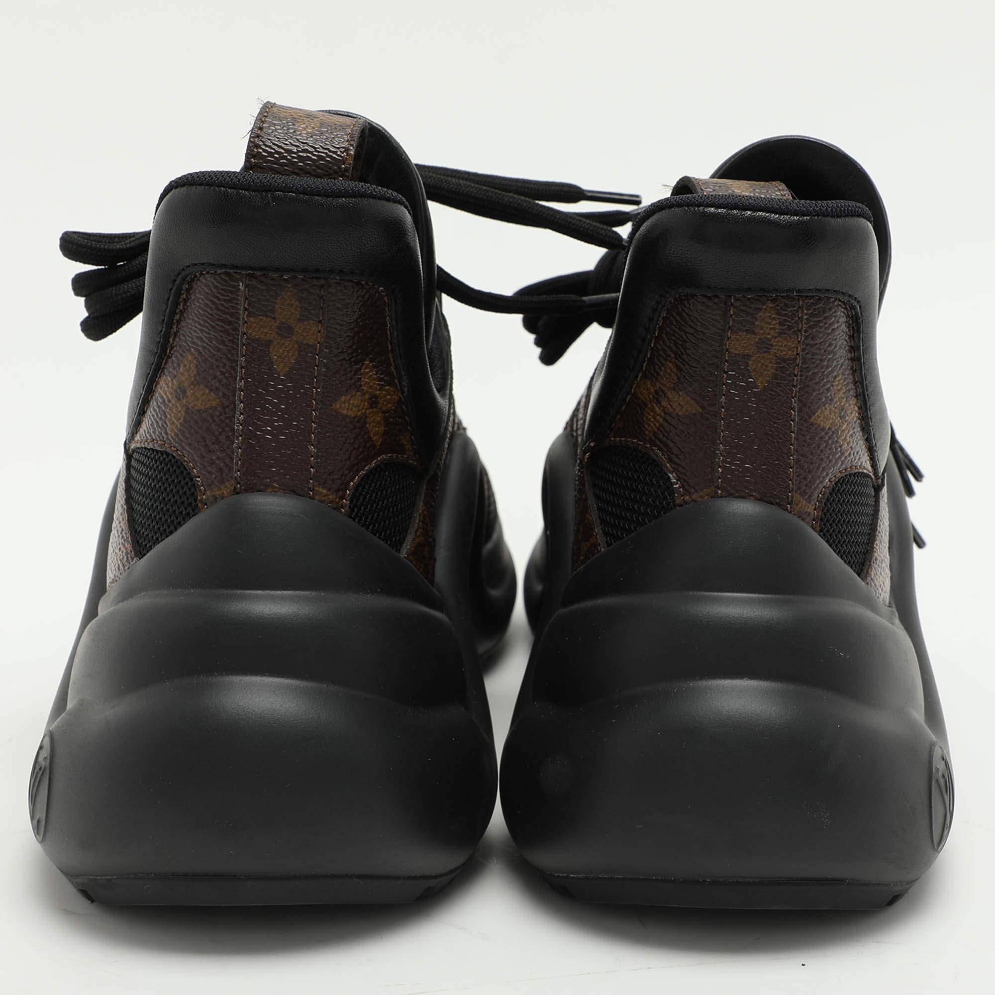 Louis Vuitton Black Monogram Canvas and Mesh Archlight Low Top Sneakers Size 38 1