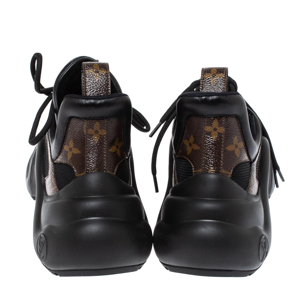 Women's Louis Vuitton Black Monogram Canvas And Mesh LV Archlight Sneakers Size 38