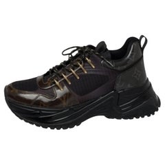 Louis Vuitton Black Monogram Canvas And Mesh Run Away Pulse Sneakers Size 38.5