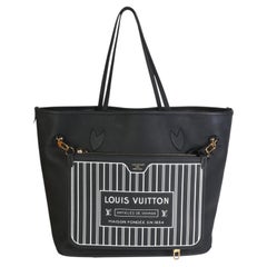 Louis Vuitton Black Monogram Canvas Calfskin Neverfull Inside Out MM