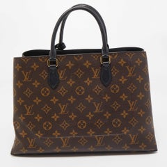 Schwarze Monogrammierte Canvas-Blumen-Tragetasche von Louis Vuitton