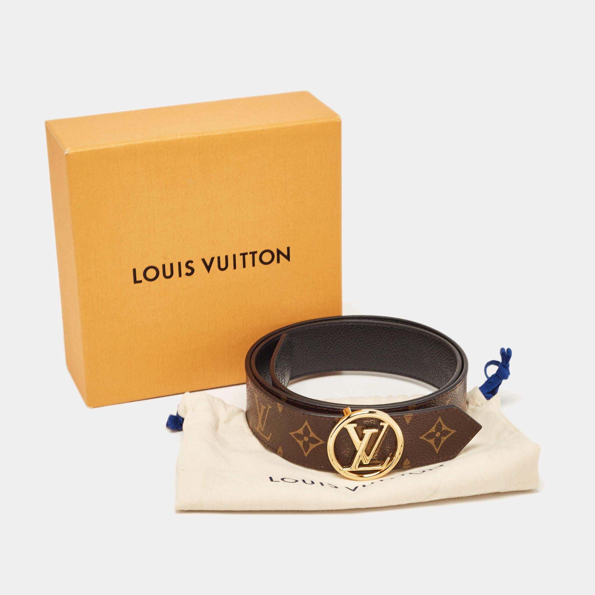 Louis Vuitton Black Monogram Canvas LV Circle Reversible Belt 85 CM 1