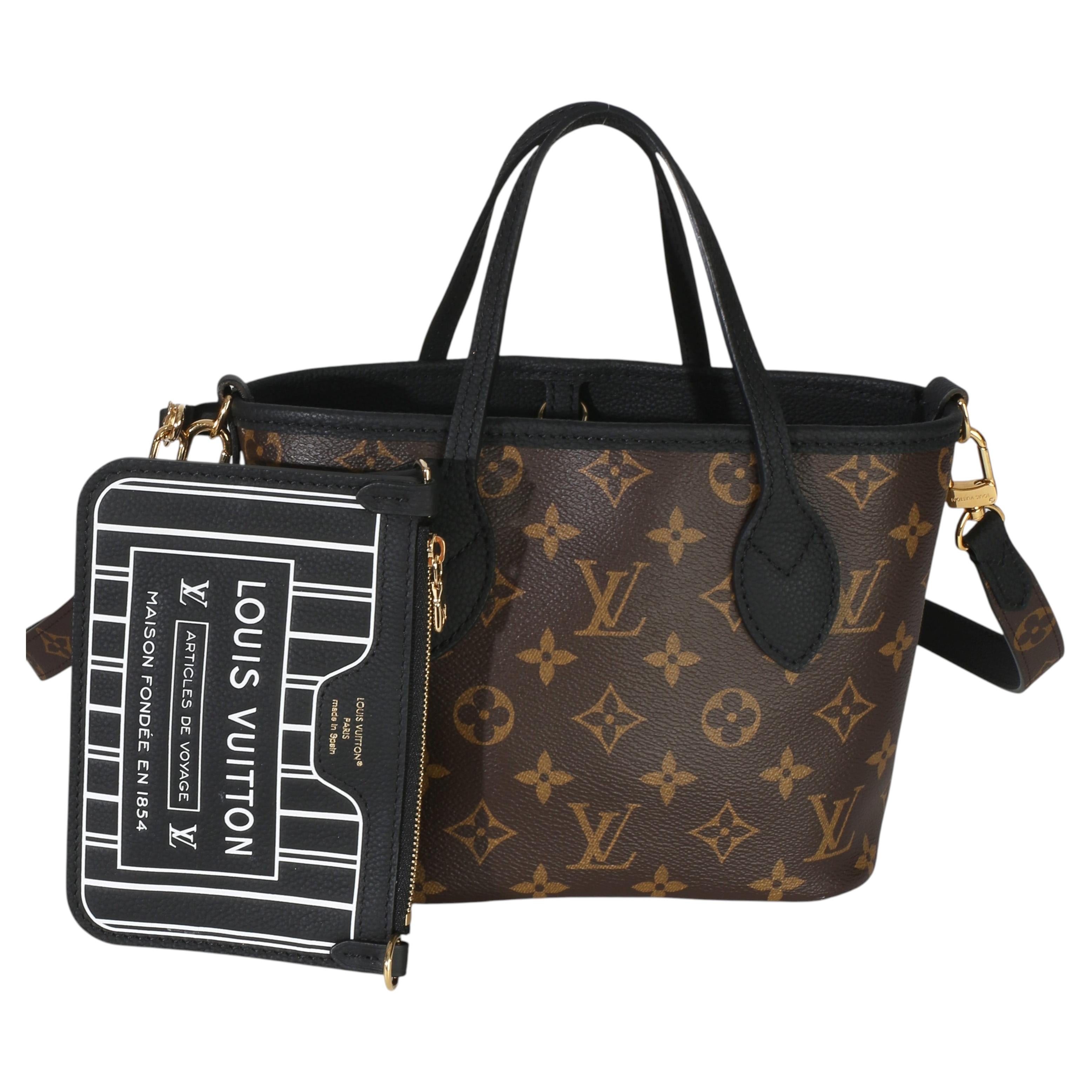 Louis Vuitton Black Monogram Canvas Neverfull Bandouliere Inside Out BB