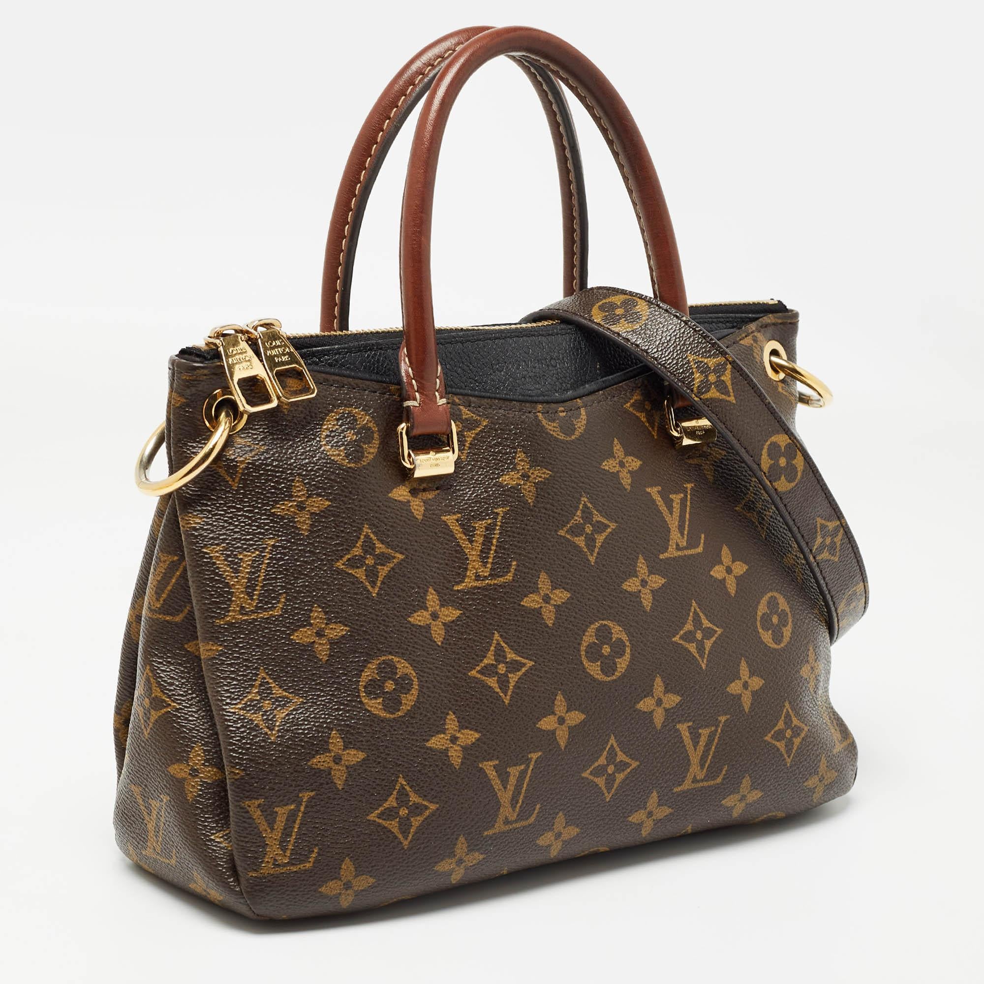 Louis Vuitton Black Monogram Canvas Pallas BB Bag In Excellent Condition In Dubai, Al Qouz 2