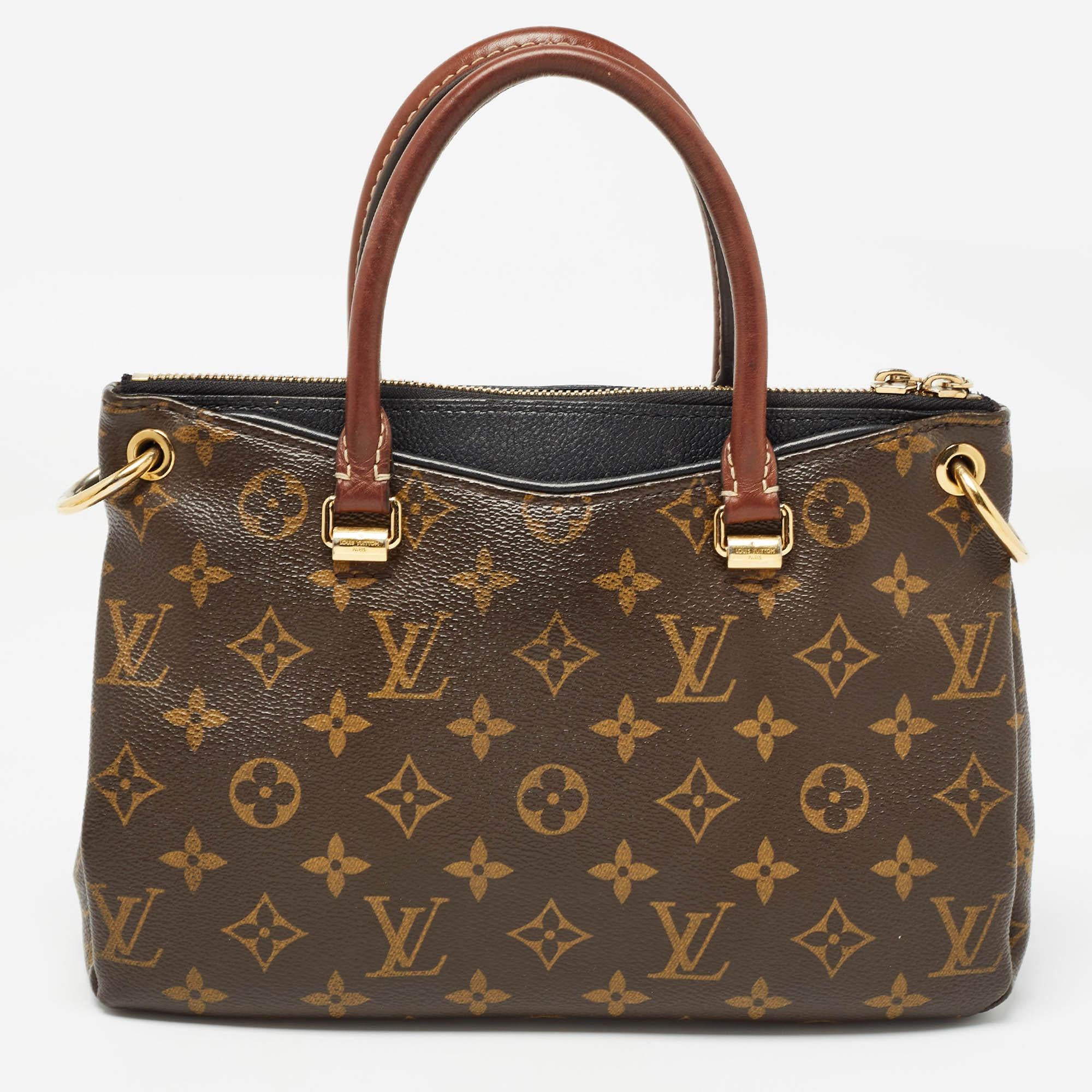 Women's Louis Vuitton Black Monogram Canvas Pallas BB Bag