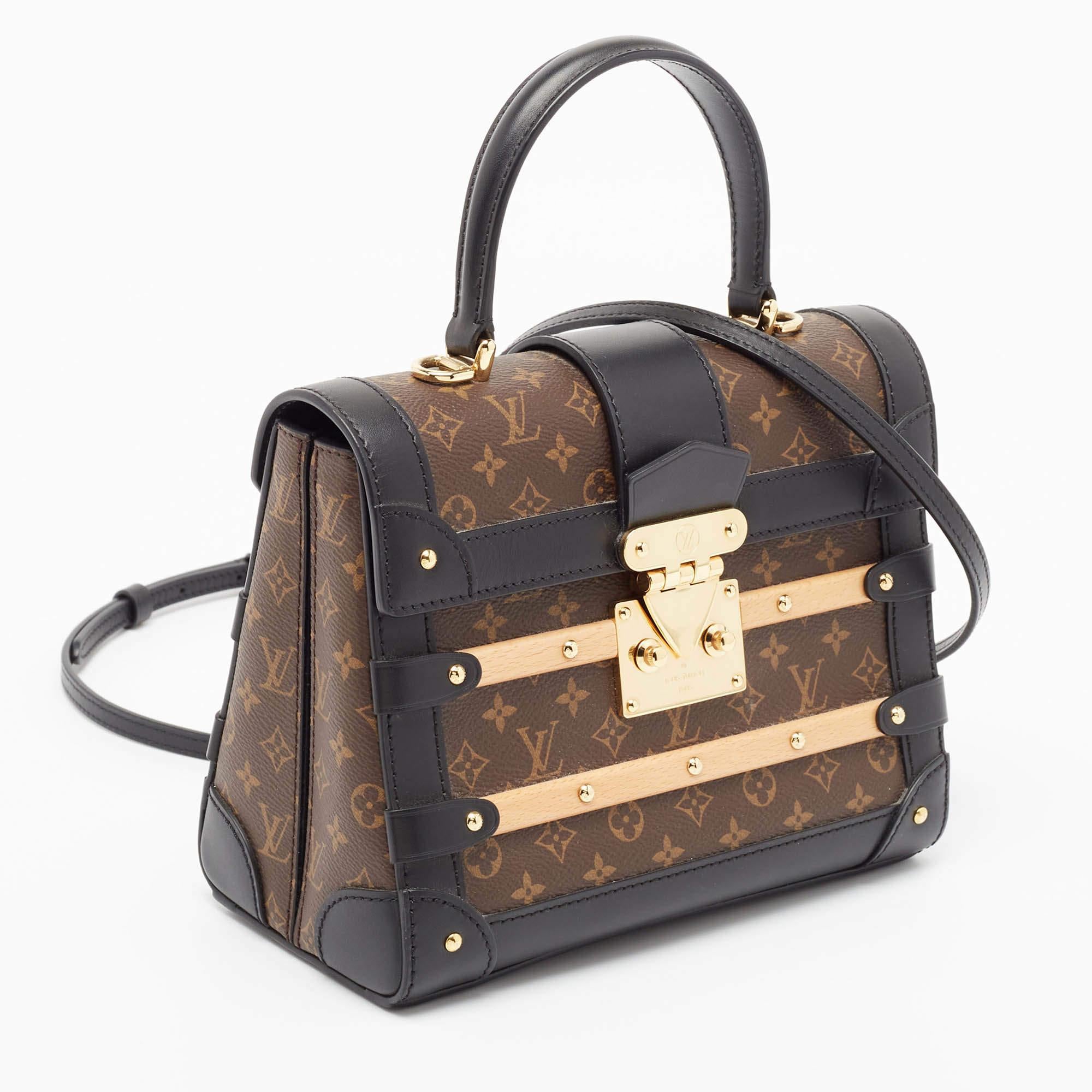 Louis Vuitton Black Monogram Canvas Trianon Top Handle Bag In Excellent Condition For Sale In Dubai, Al Qouz 2