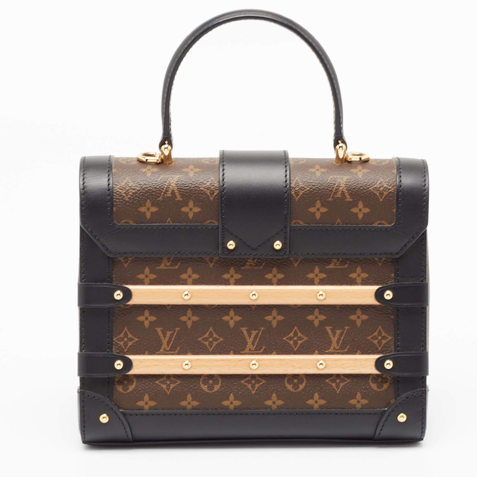 Women's Louis Vuitton Black Monogram Canvas Trianon Top Handle Bag For Sale