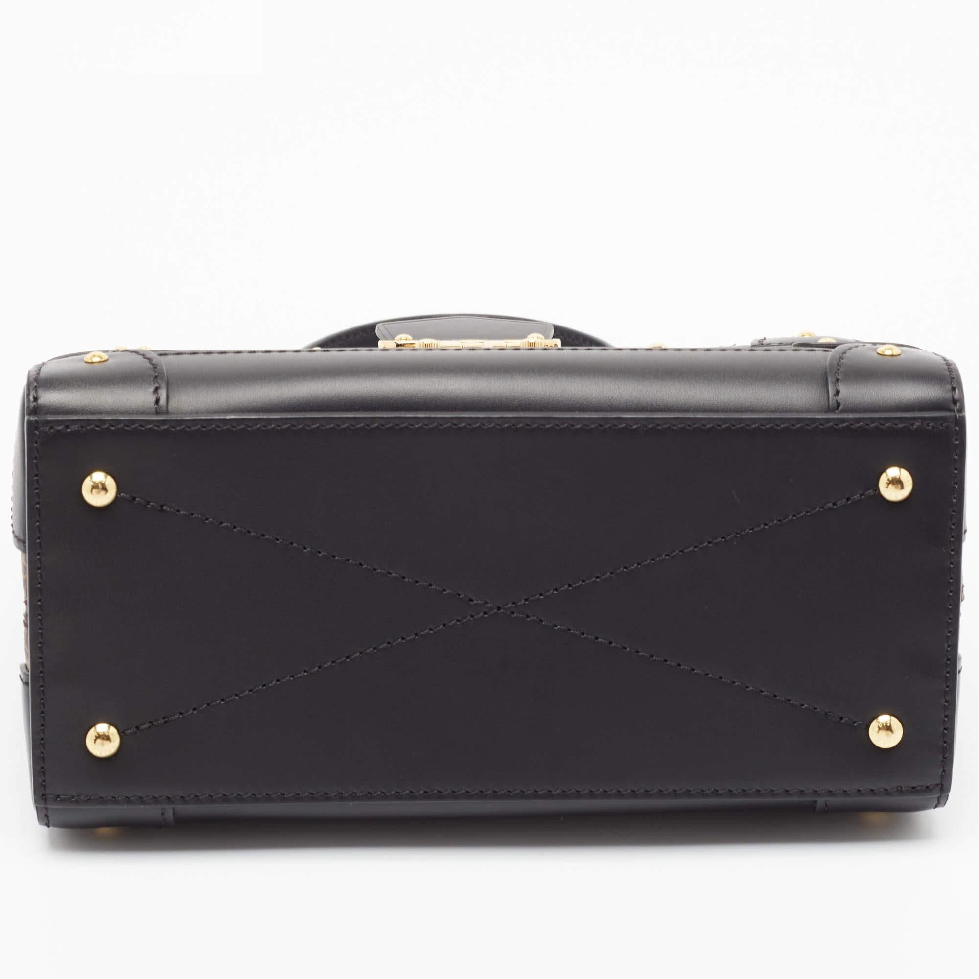 Louis Vuitton Black Monogram Canvas Trianon Top Handle Bag For Sale 2