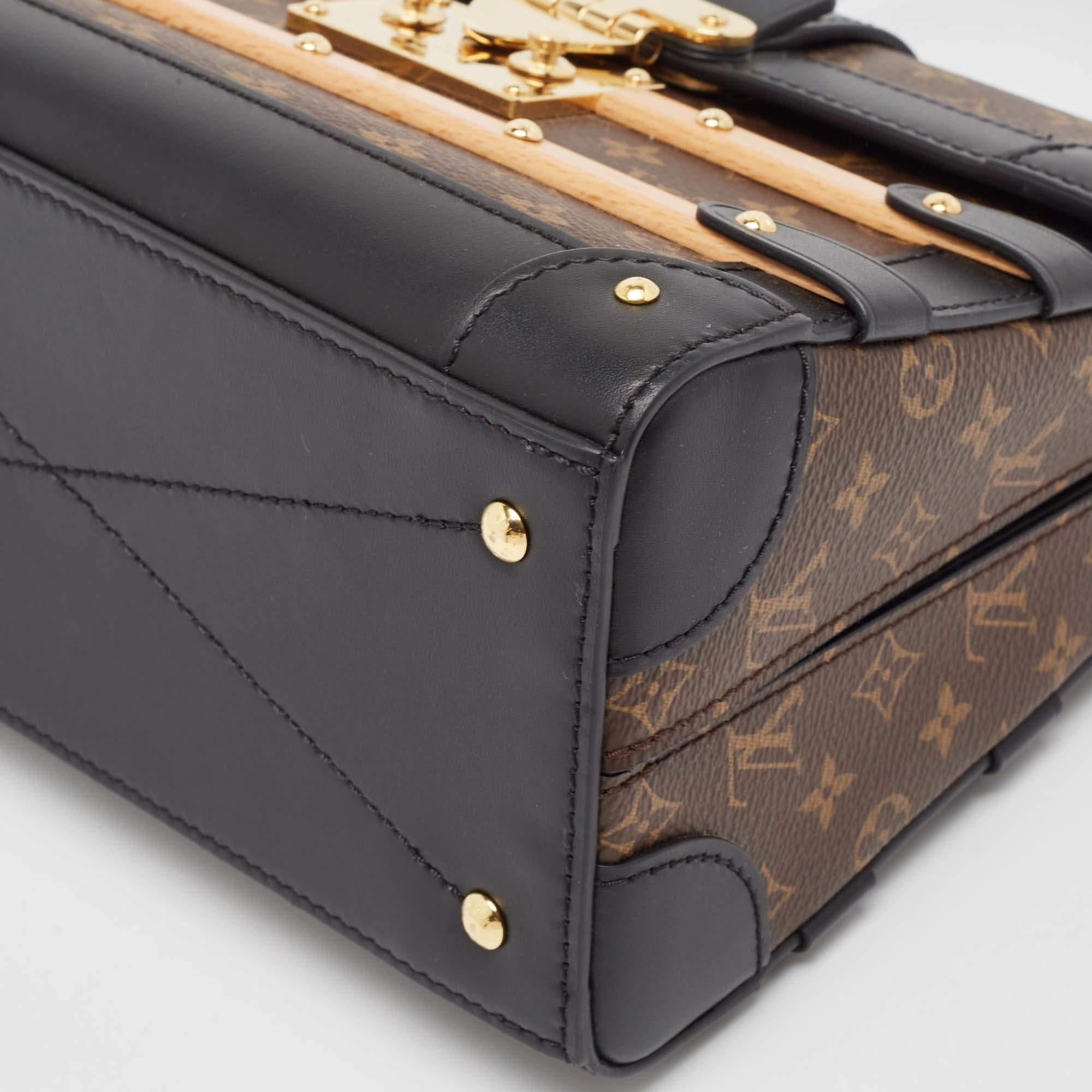 Louis Vuitton Black Monogram Canvas Trianon Top Handle Bag For Sale 5