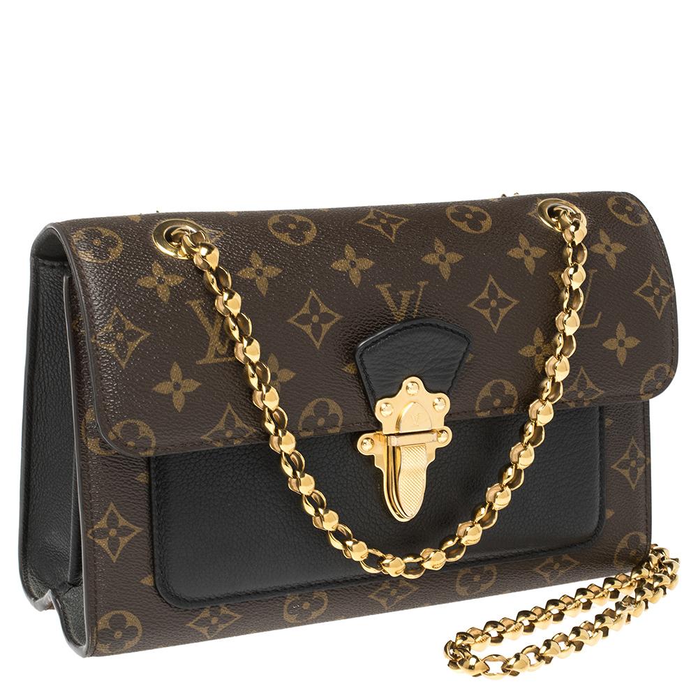 Women's Louis Vuitton Black Monogram Canvas Victoire Bag