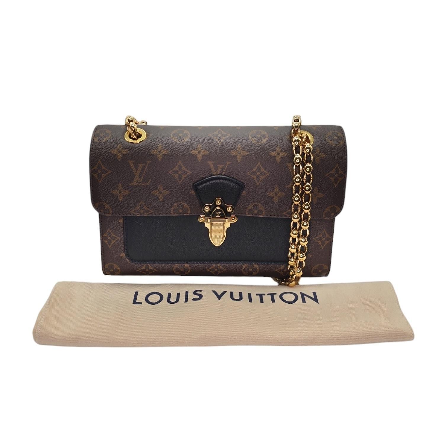Louis Vuitton Black Monogram Canvas Victoire Chain Bag In Excellent Condition In Scottsdale, AZ