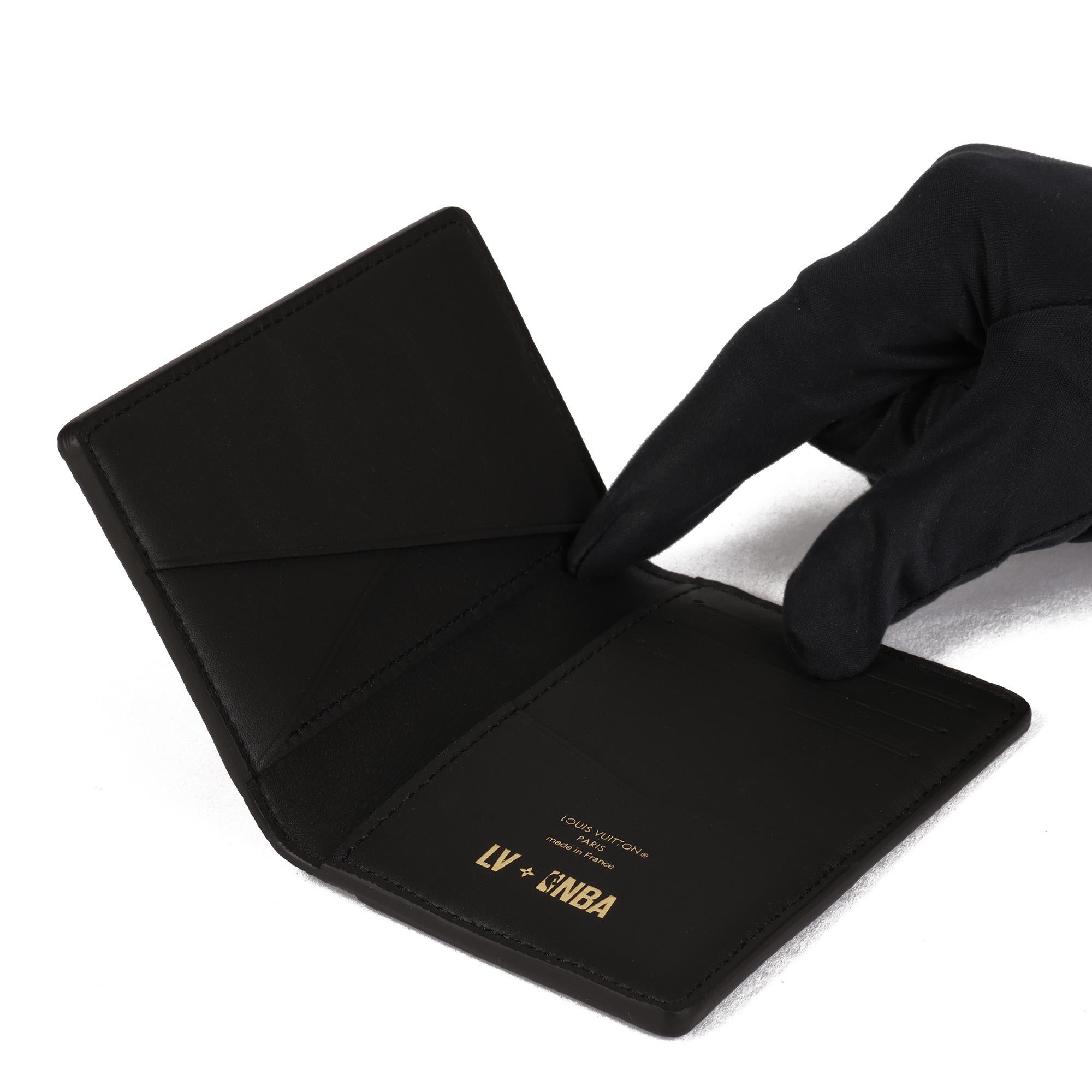 Women's or Men's Louis Vuitton Black Monogram Cowhide Leather LVXNBA Pocket Organizer Wallet