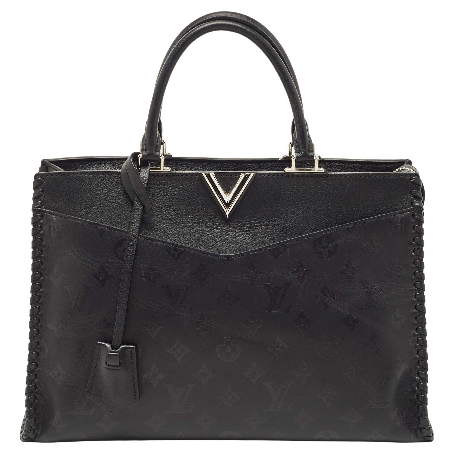 Louis Vuitton Black Monogram Cuir Plume Leather Very Zipped Tote