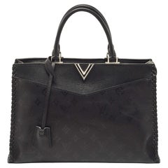 Louis Vuitton Black Monogram Cuir Plume Leather Very Zipped Tote