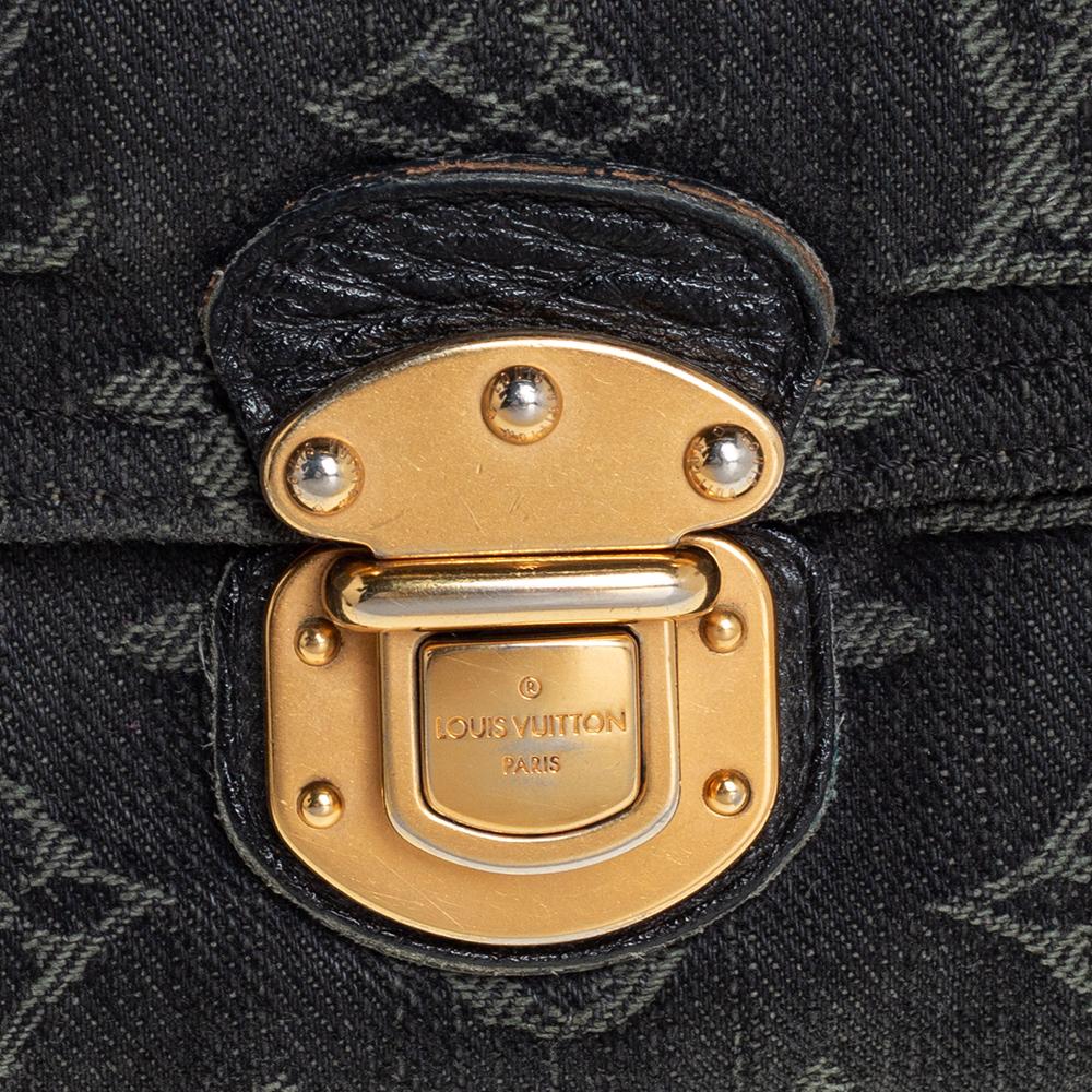 Louis Vuitton Black Monogram Denim Amelia Wallet 1