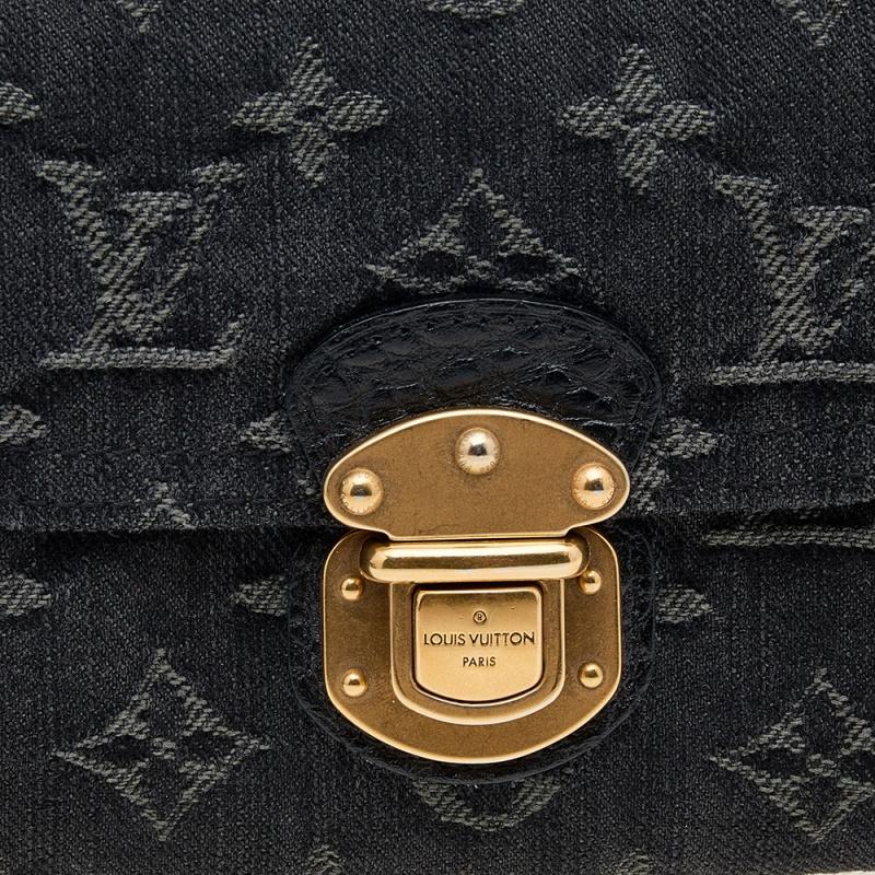 Louis Vuitton Black Monogram Denim Amelia Wallet 4