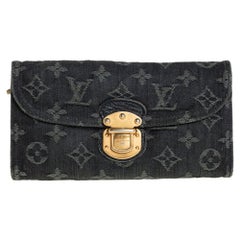 Louis Vuitton Black Monogram Denim Amelia Wallet