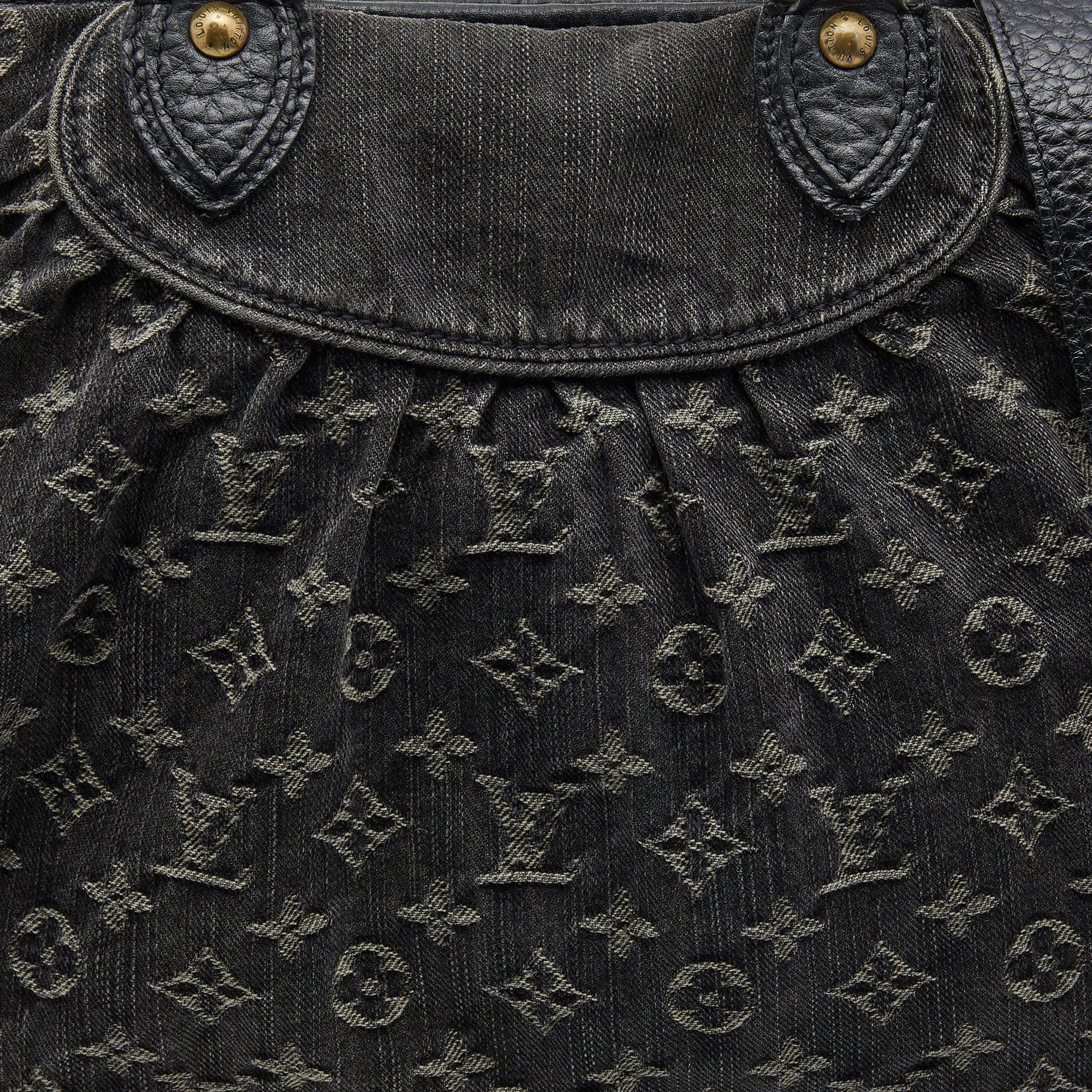 Louis Vuitton Black Monogram Denim and Leather Neo Cabby GM Bag 9