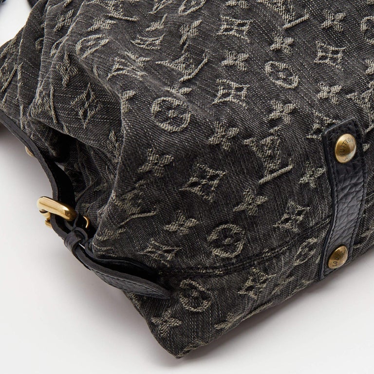 Louis Vuitton Black Monogram Denim Neo Cabby GM Bag with Charm Louis Vuitton