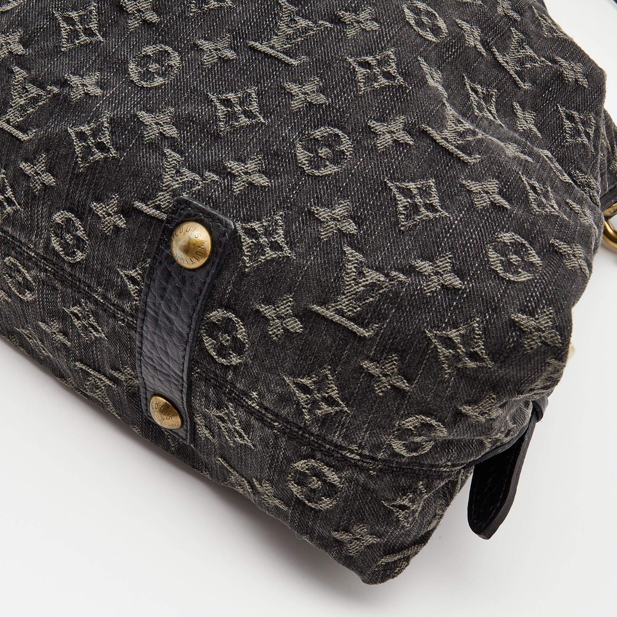 Louis Vuitton Black Monogram Denim and Leather Neo Cabby GM Bag 2