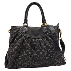 Louis Vuitton Black Monogram Denim and Leather Neo Cabby GM Bag