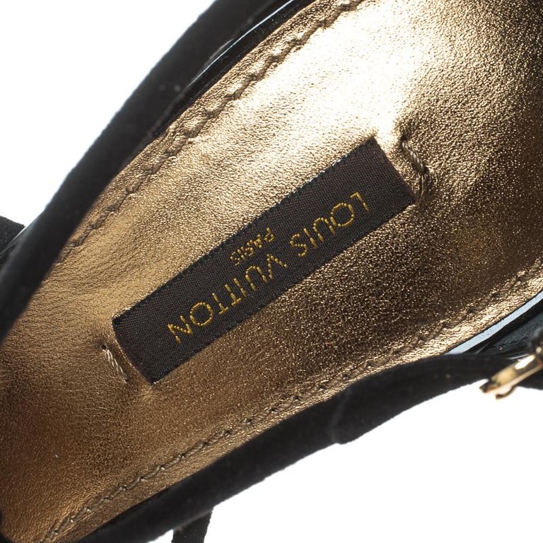 louis vuitton denim wedge sandals