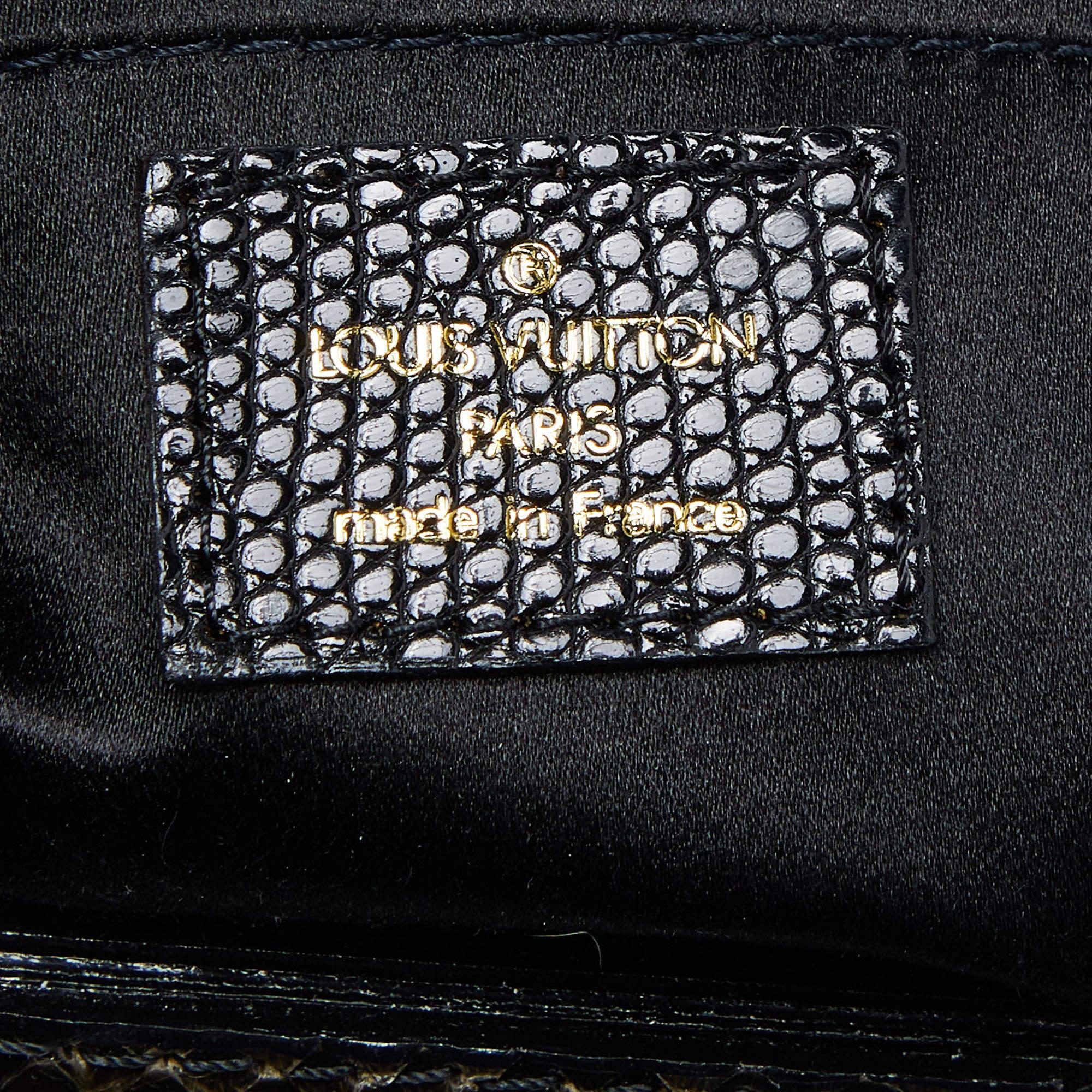 Louis Vuitton Black Monogram Denim Fur and Snakeskin Trapeze PM Bag 1