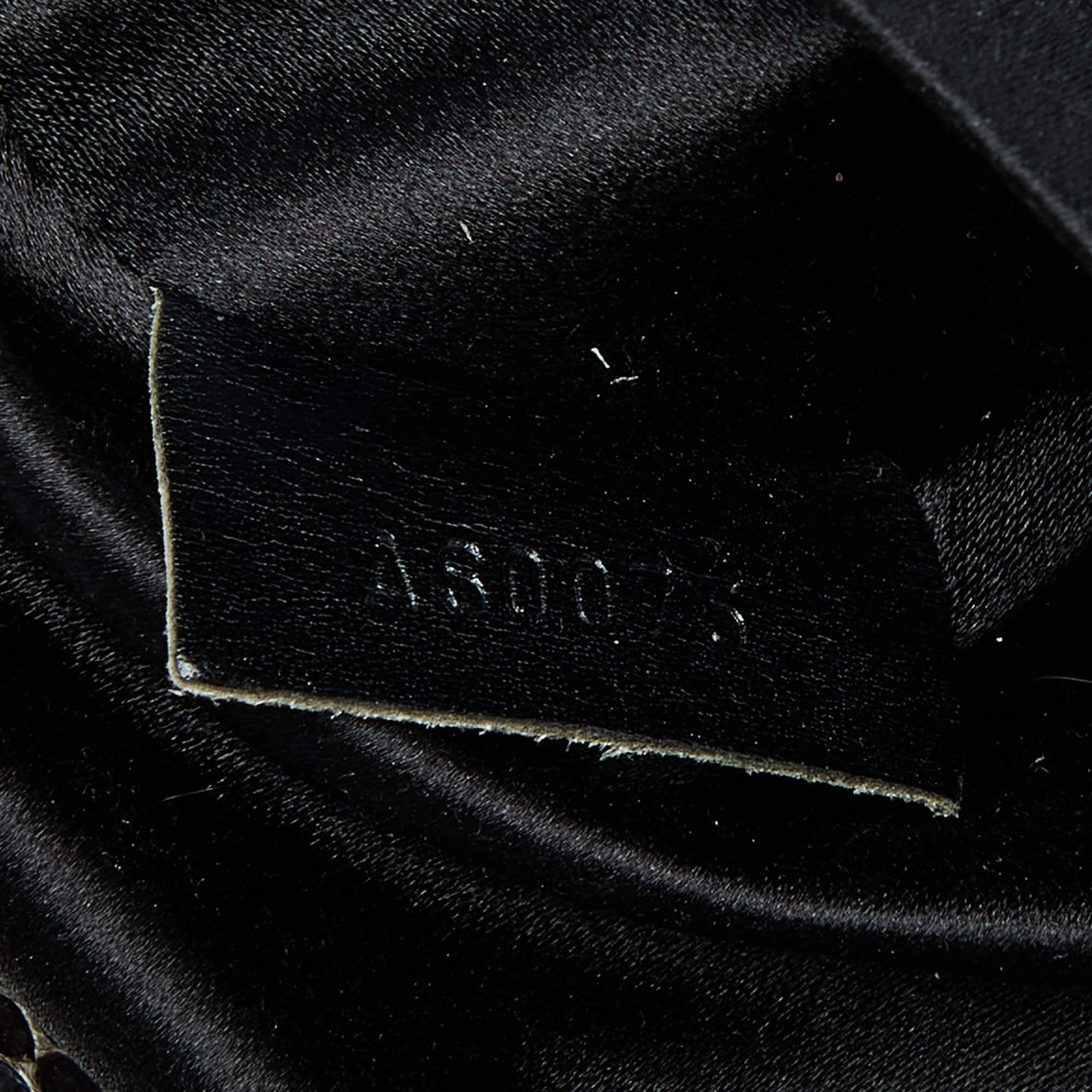 Louis Vuitton Black Monogram Denim Fur and Snakeskin Trapeze PM Bag 2