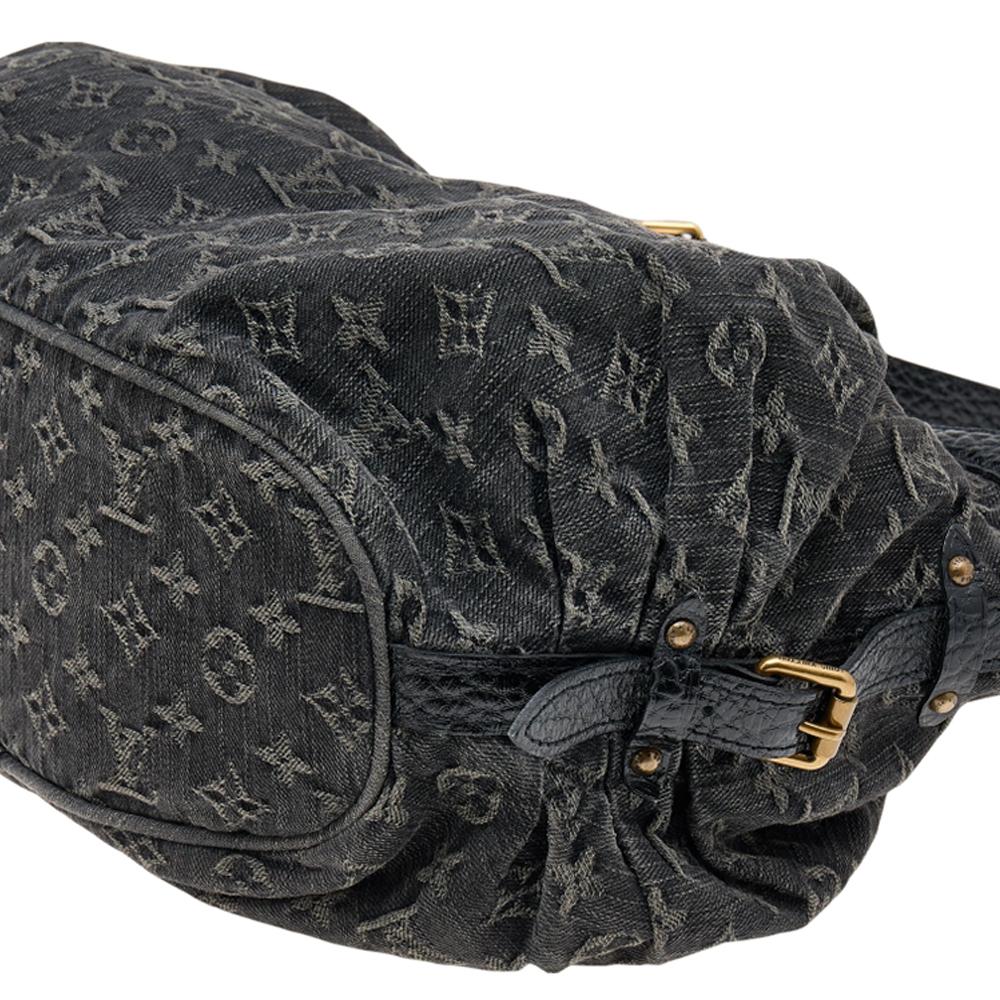 Louis Vuitton Black Monogram Denim Mahina XS Bag 5