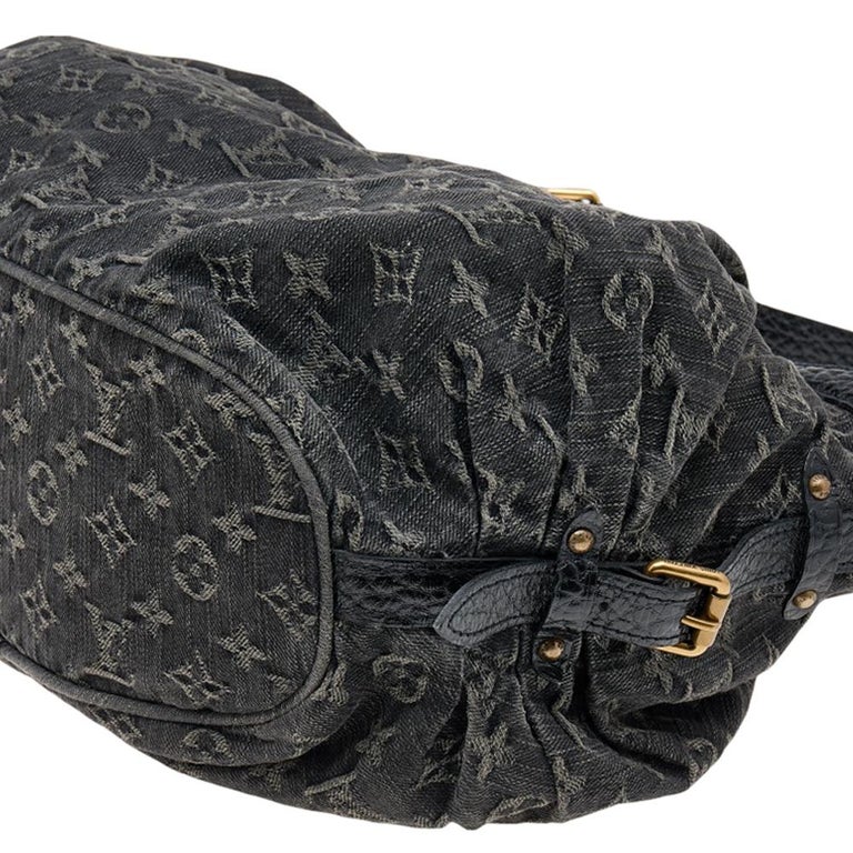 Louis Vuitton Black Monogram Denim Mahina XS Bag at 1stDibs