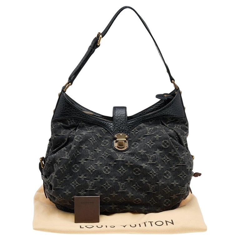Louis Vuitton - Authenticated Mahina Handbag - Denim - Jeans Black for Women, Very Good Condition