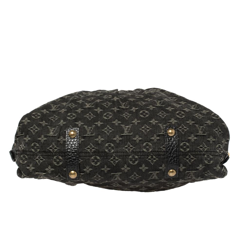 Louis Vuitton Black Monogram Denim Neo Cabby GM Bag In Good Condition In Dubai, Al Qouz 2