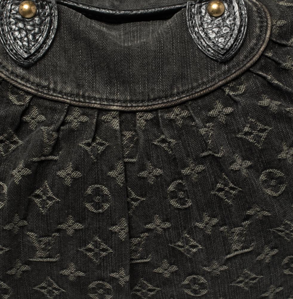 Louis Vuitton Black Monogram Denim Neo Cabby GM Bag 2